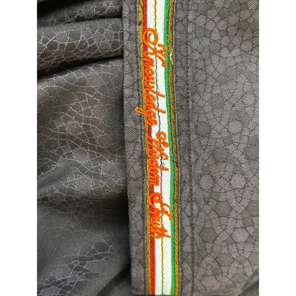 Robert Graham Mens L Button Up Shirt Flip Cuff Mask Print Classic Fit - Picture 6 of 12